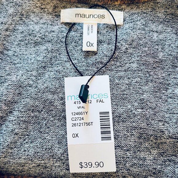 Maurices Geo Duster/Long Sweater in Orange/Brown (0X) New with Tag - Picture 6 of 9